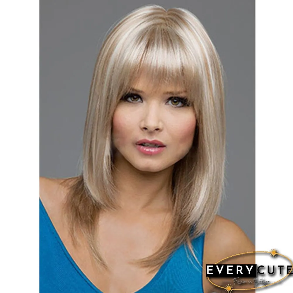 Wig Women's Fashion Long Straight Hair Headgear Chemical Fiber Wig Women