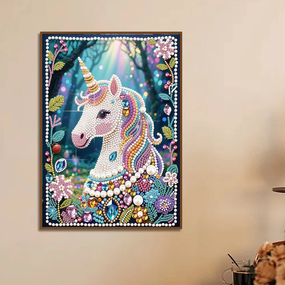 White Wildebeest DIY Partial Diamond Pearl Painting Art Kits 30x40cm Special Shape Pearl Gem Paintings Picture Arts Craft for Home Wall Decor