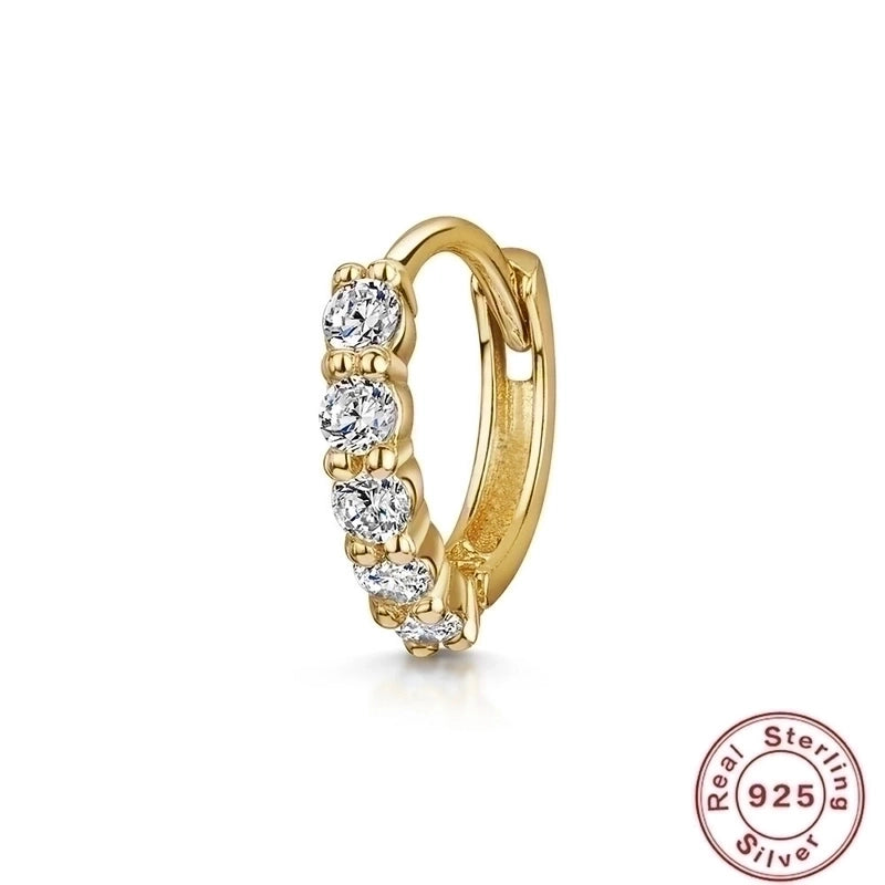 1 Piece 925 Sterling Silver Zircon Round Square Earrings