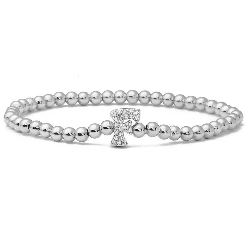 Vintage Style Minimalist Classic Style Letter Copper Zircon 18K Gold Plated Inlay Bracelets