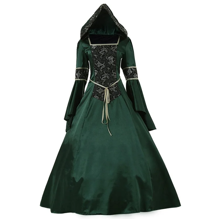 Women's Medieval Hooded Fancy Dress Victorian Costume