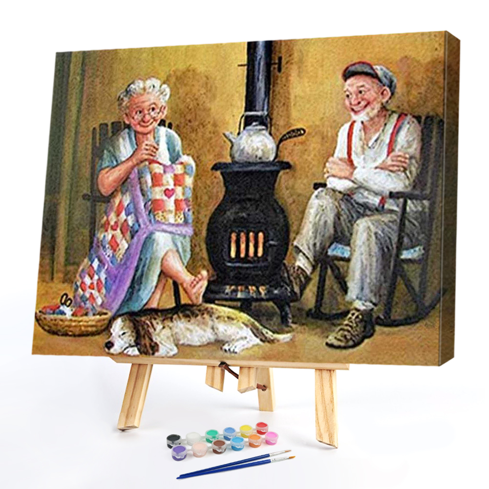 

50*40CM - Paint By Numbers - Old Couple, 501 Original