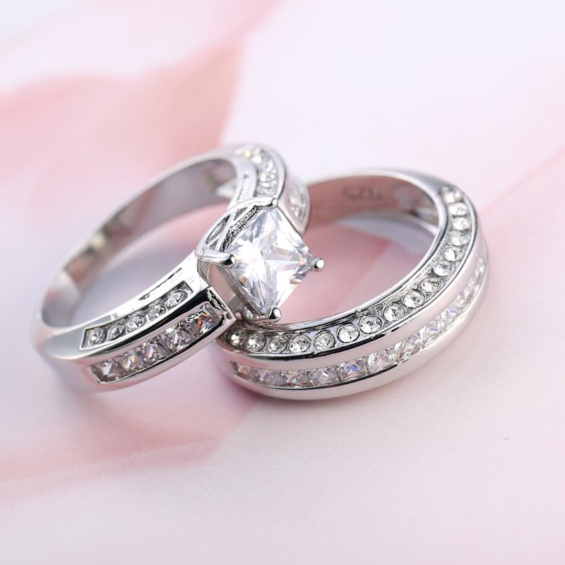 2 pcs/set Vintage Rings Set For Women Crystal Jewelry-VESSFUL