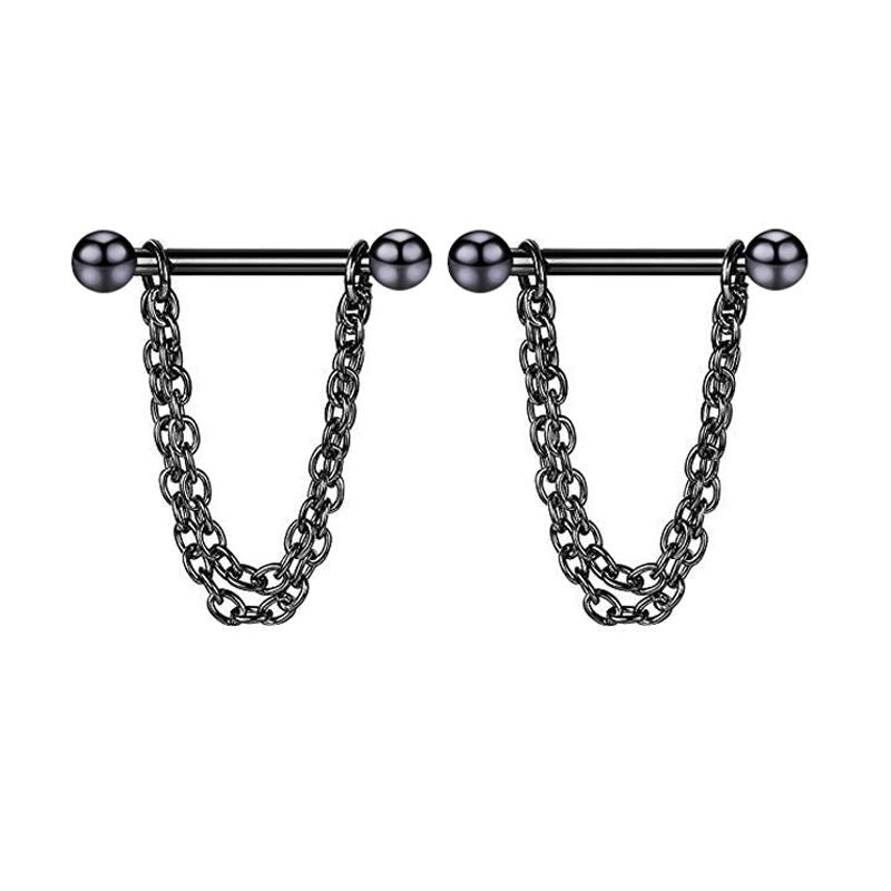 1 Pair Nipple Rings & Studs Minimalist Classic Style Solid Color 304 Stainless Steel Plating Nipple Rings & Studs