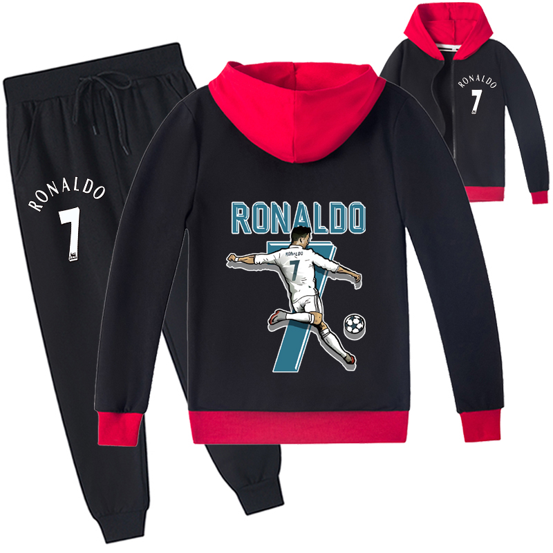 Mayoulove Ronaldo Zip-Up Set for Kids - Cool Sportswear for Boys  Girls - Trendy Athletic Outfit-Mayoulove