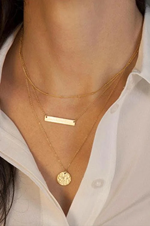 Triple-layered Pendant Necklace