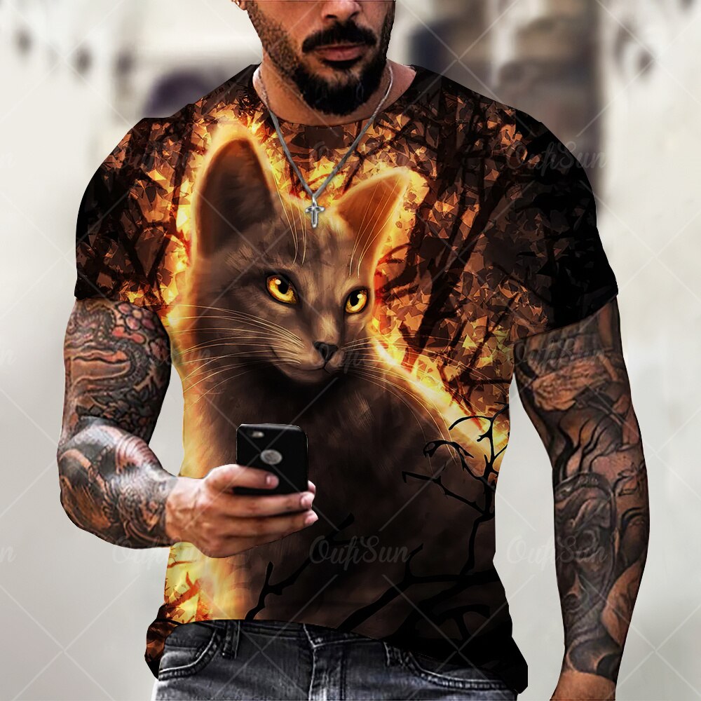 

Cat - 3D Printed Men T Shirt, Xxl, 501 Original