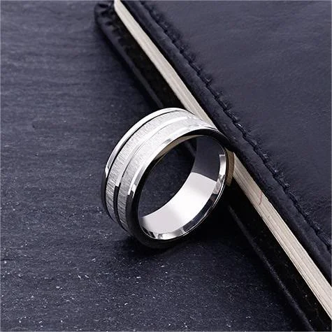 Coutureaura Titanium Steel Brushed Ring