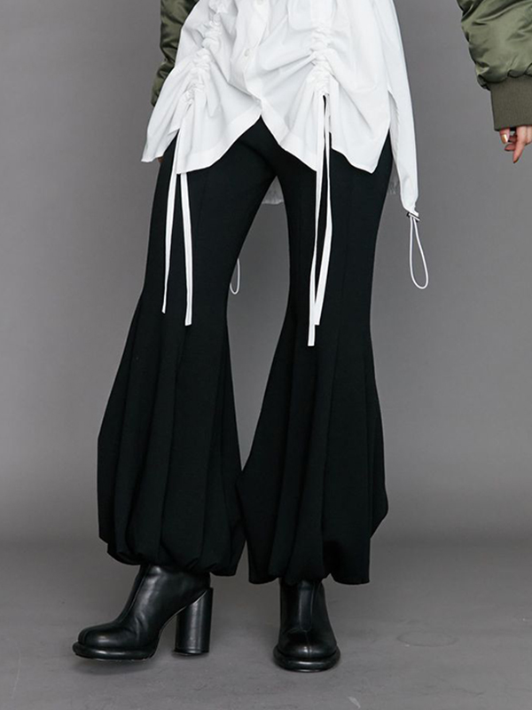 Loose High Waist Ruched Balloon Wide Leg Pants