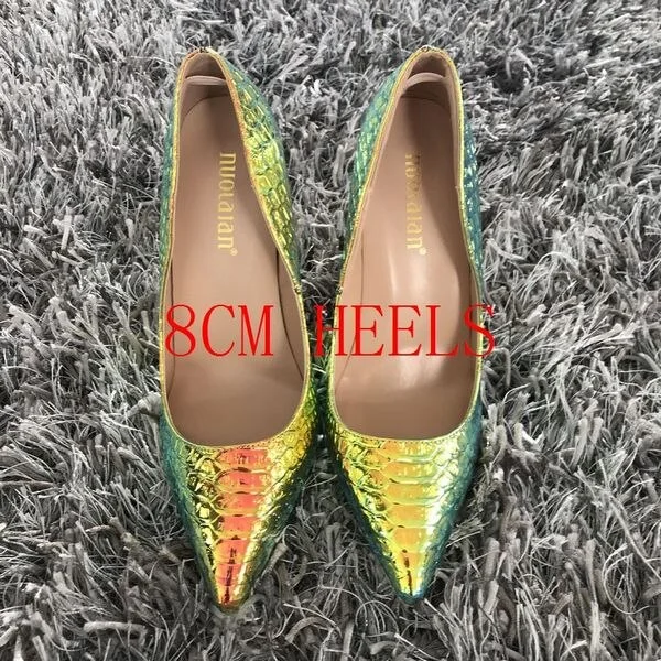 2020 New fashion woman shoes snake printing party wedding shoes big size 35-42 sexy pointed toe high heels pumps women shoes