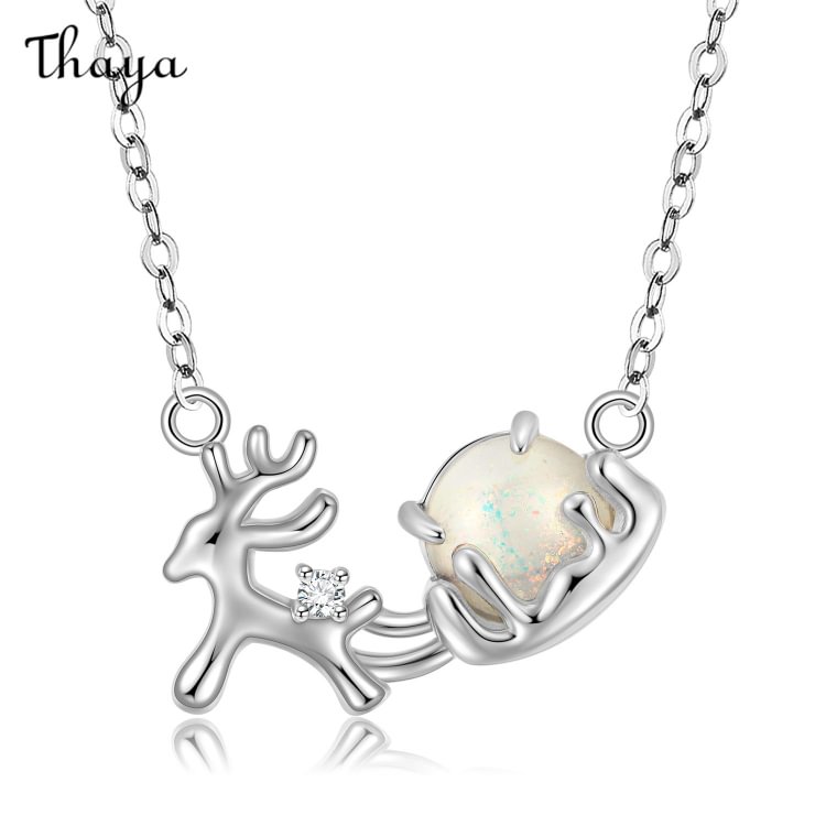 Thaya 925 Silver Elk Necklace