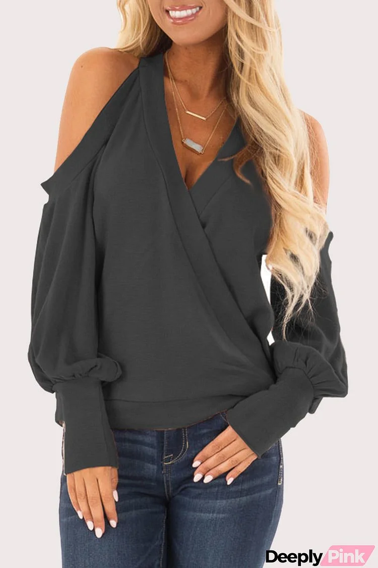 Casual Solid V Neck Tops