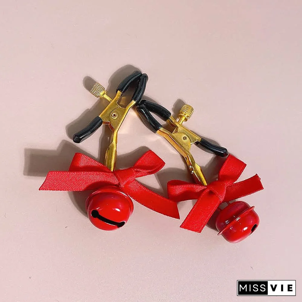 Bowknot Bell Strawberry Nipple Clamps SM Accessories