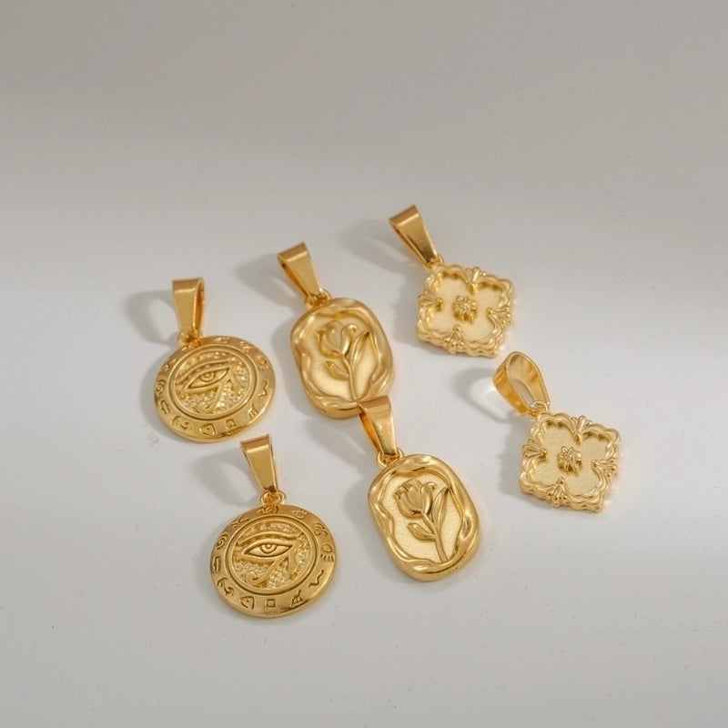 304 Stainless Steel Flower Polished Jewelry Accessories Pendant