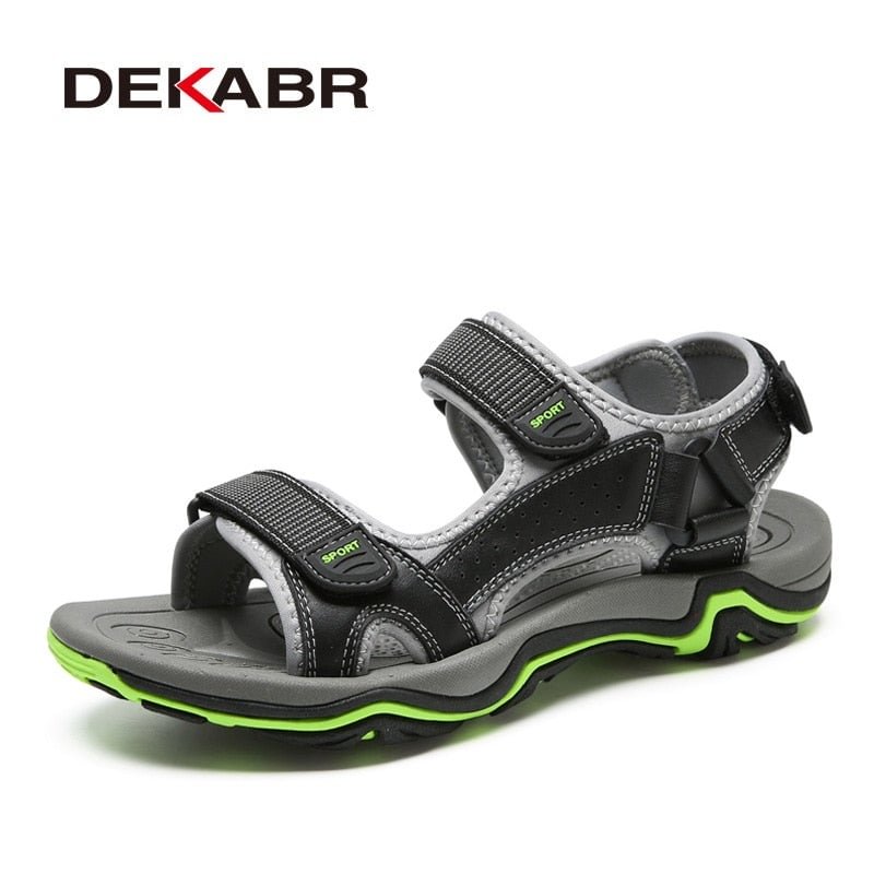 DEKABR Hot Sale New Fashion Summer Leisure Beach Men Shoes High Quality Leather Sandals Plus Size 45 Men's Outdoor Shoes
