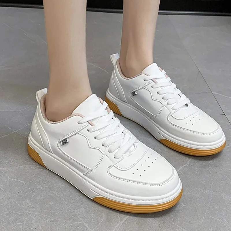Yyvonne Women Sneakers 2023 Spring New Fashion Lace Up White Platform Women Sports Shoes Ladies Running Casual Shoes Vulcanize Shoes