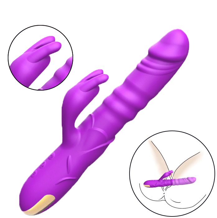 Nicol Rabbit Vibrator Auto Thrusting for G-spot & Pinpoint Stimulation for Clit By Rose Toy