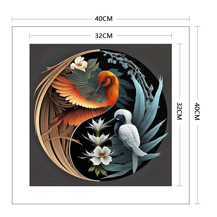 Tai Chi Illustration - Bird 11CT Stamped Cross Stitch 40*40CM