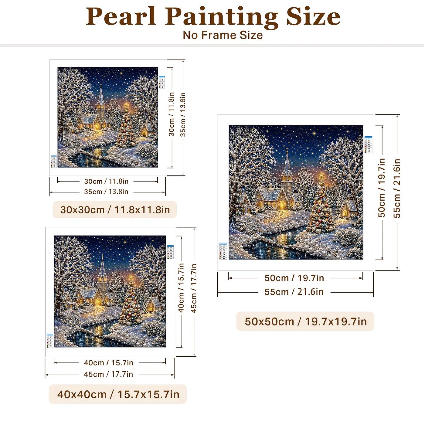 Christmas Village Church - Pearls Painting