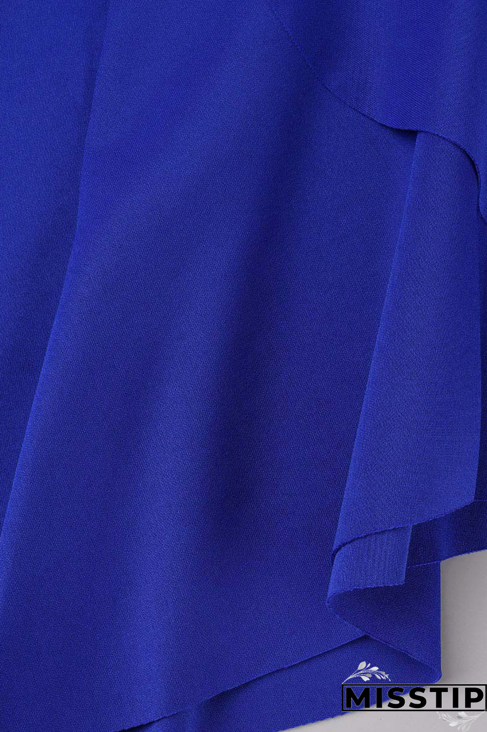 Blue Street Solid Flounce One Shoulder T-Shirts