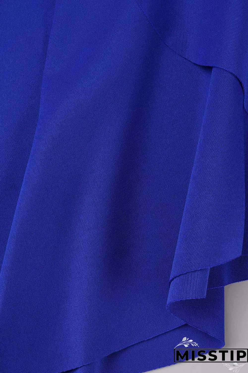 Blue Street Solid Flounce One Shoulder T-Shirts