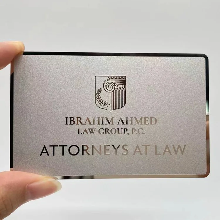 Digital smart High Quality Silver Mirror Metal NFC Card VIP Card membership Card