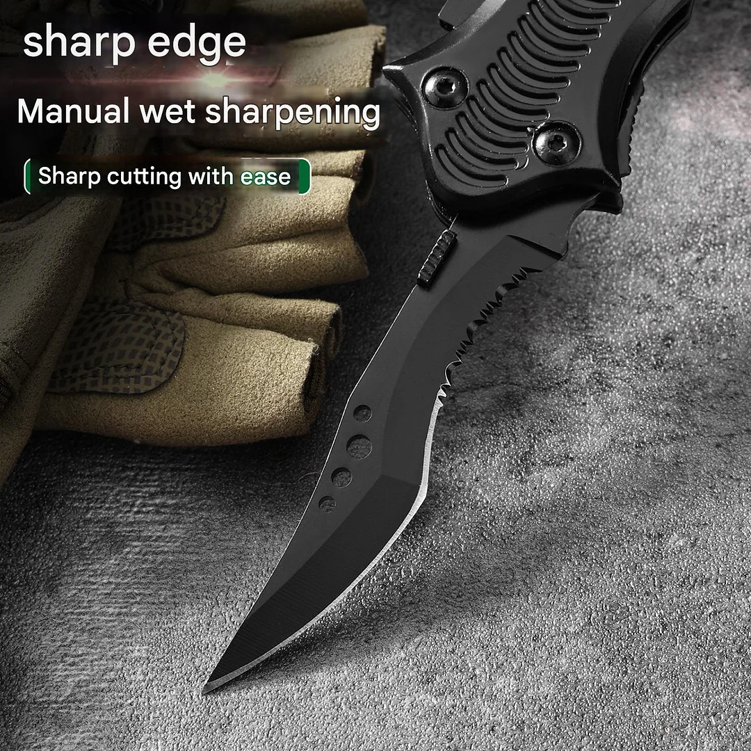 Outdoor Survival Knife Camping Portable High Hardness Portable Knife Self-Defense Wilderness Survival Tactics Field Multi-Purpose Knife