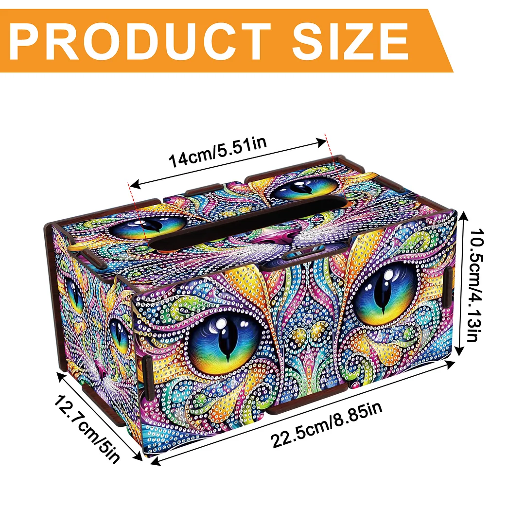 Wooden Diamond Painting Tissue Box for Home and Office Decoration (ZJH024)