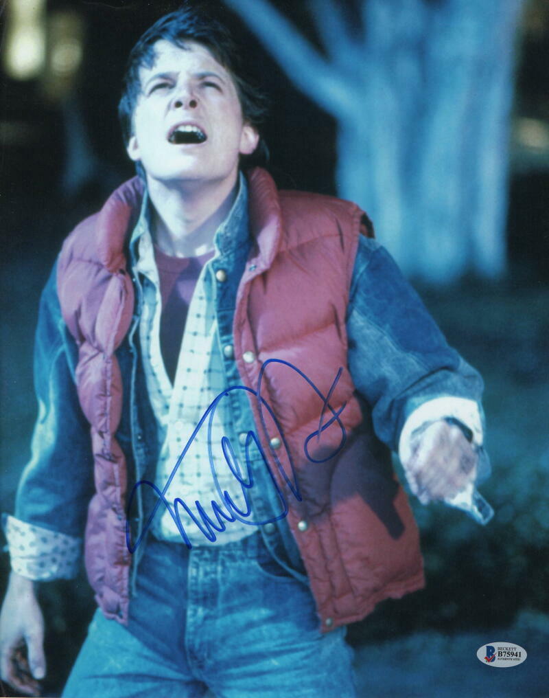 MICHAEL J FOX SIGNED AUTOGRAPH 11x14 Photo Poster painting - MARTY BACK TO THE FUTURE CC BECKETT