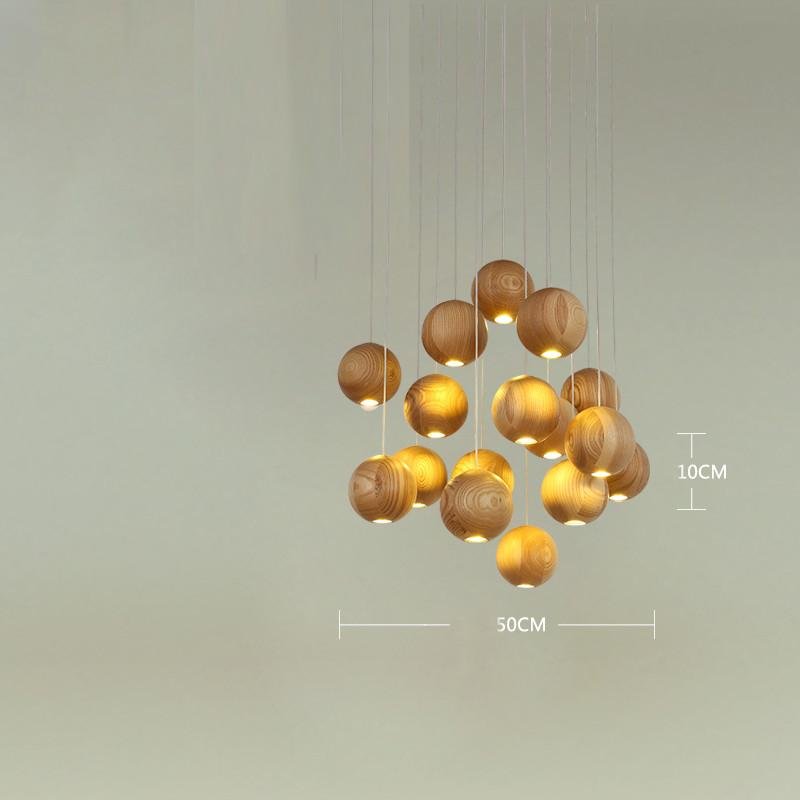 Nordic Solid Wood Ball Pendant Lights Led Kitchen Dining & Bar Pendant Lamp Furniture Decoration Lamps Hanging Lamp Luminaire