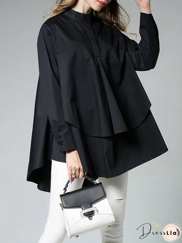 Cotton Loose Casual Medium Long Blouse