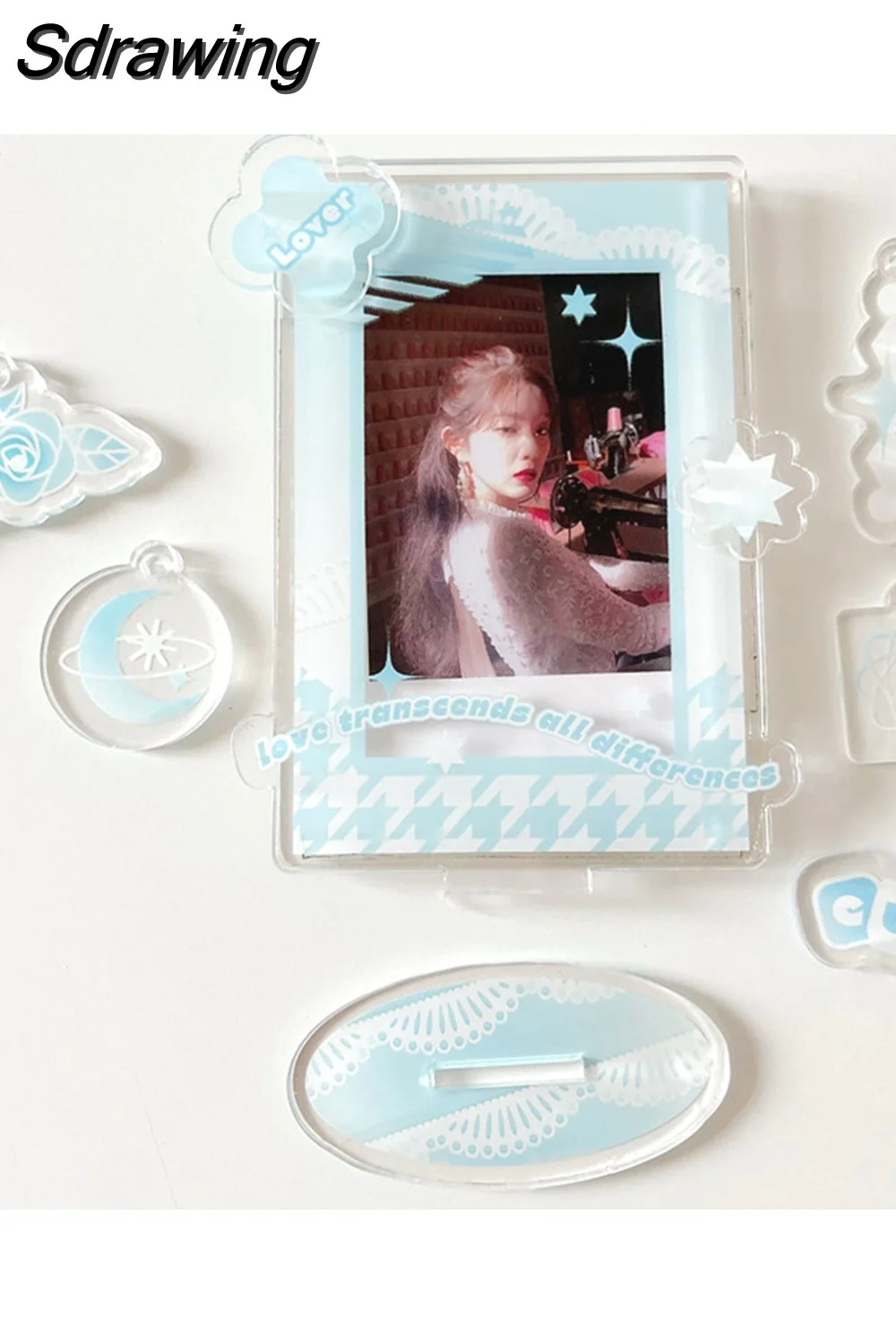 Sdrawing Inch Acrylic Photo Frame Idol Postcards Display Photo Cards Decoration Card Holder Fashion Chain Stand Card Protective Case