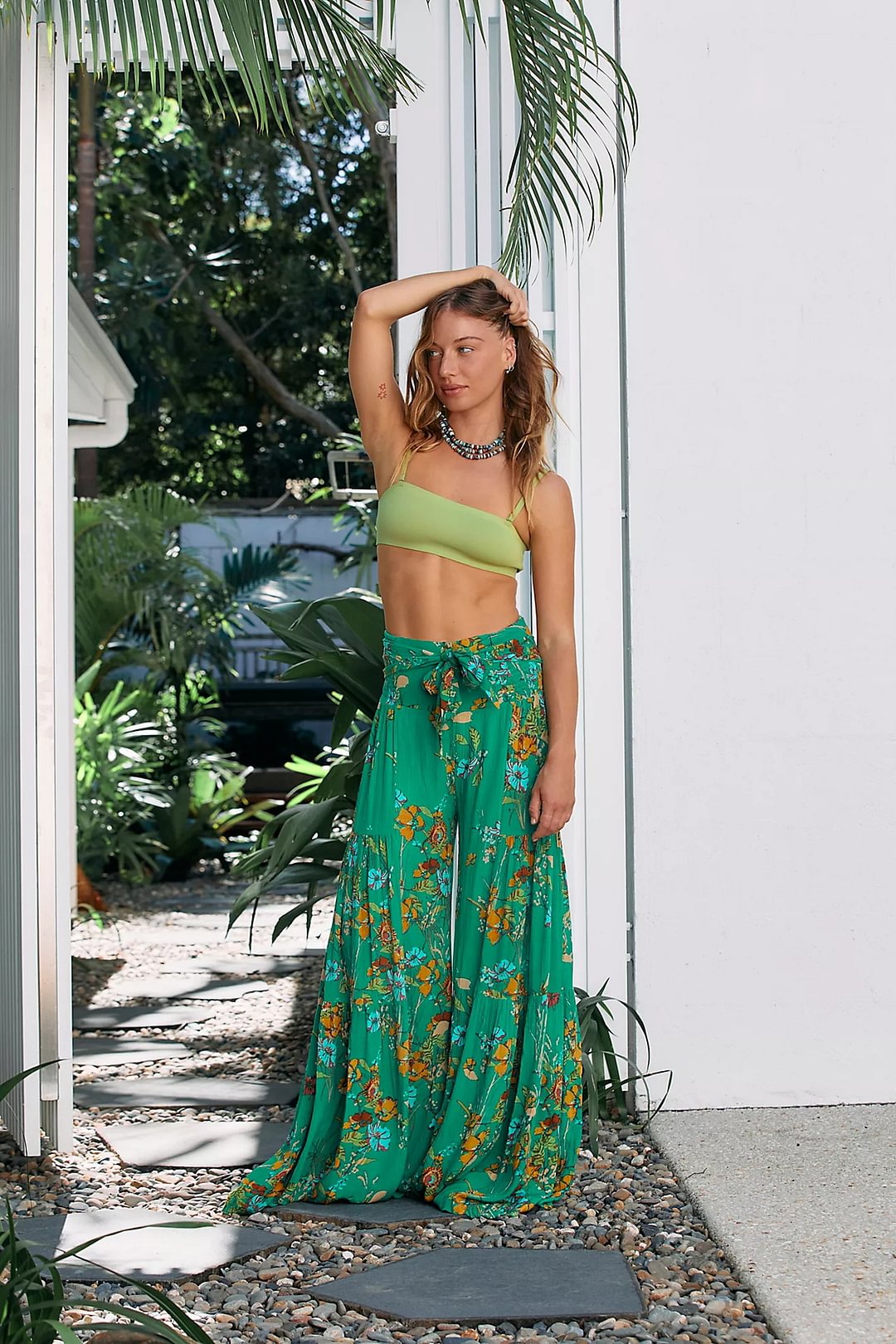 Digital Women's Printed Wear Loose Casual Trousers Wide-leg Pants