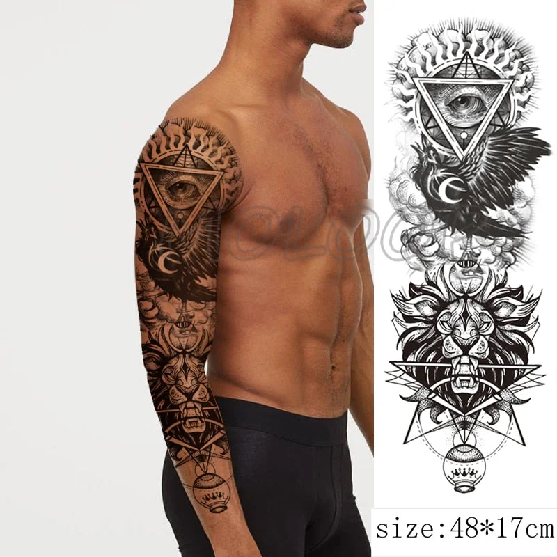 Waterproof Temporary Tattoo Sticker Jesus Virgin sister Peace Pigeon bird flower Full Arm Tatoo Flash Fake Tatto for Men Women