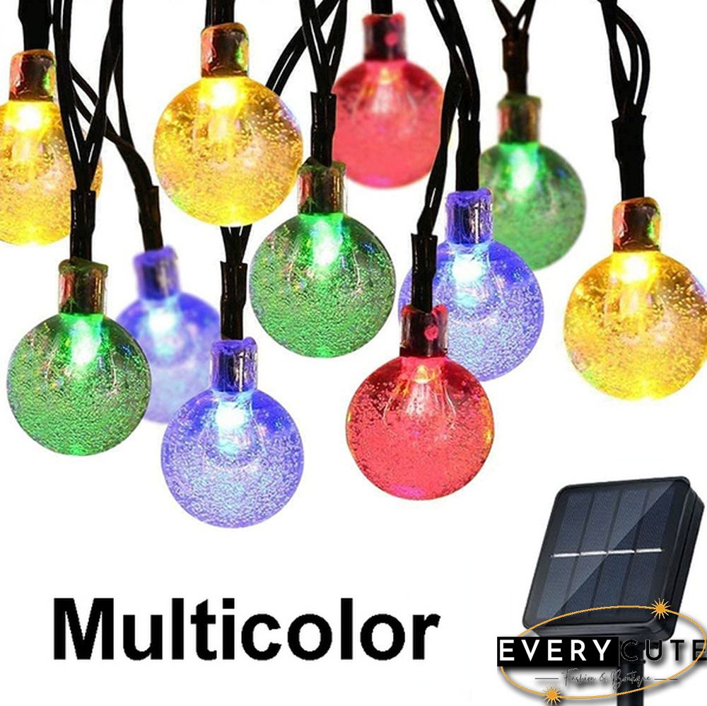 Solar String Lights Garden Outdoor String Lights Waterproof Crystal Ball Fairy Lights, Decoration Lighting for Home,Garden,Patio,Yard, Halloween,Christmas