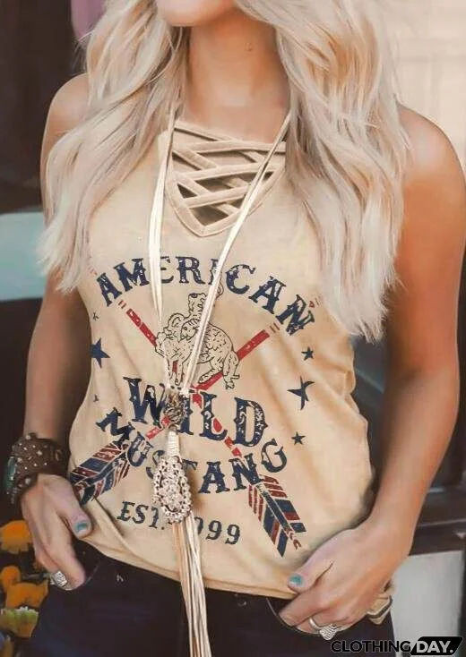 American Wild Mustang Tank Top