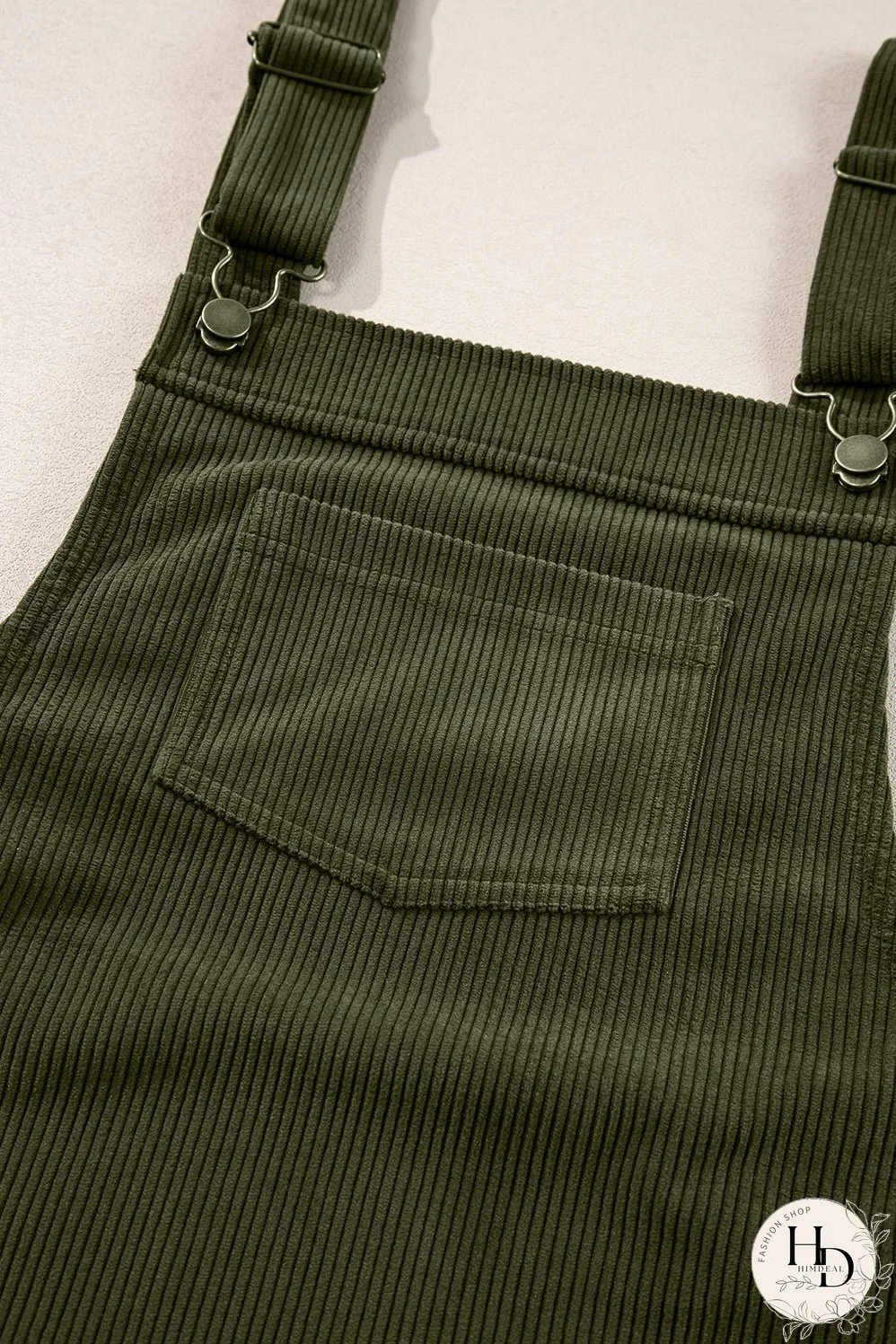 Women's Olive Green Corduroy Mini Dress