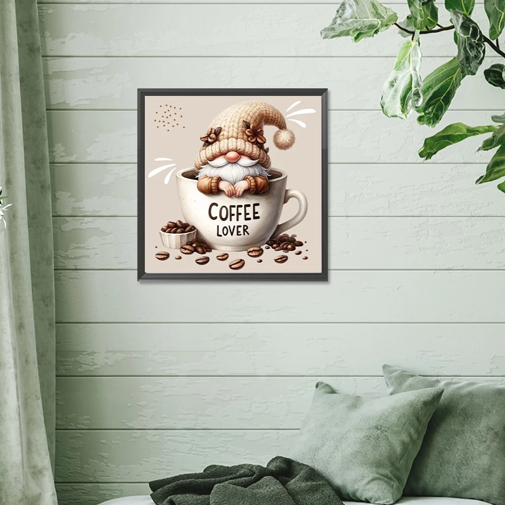 Diamond Painting - Full Round Drill - Coffee Gnome(Canvas|30*30cm)