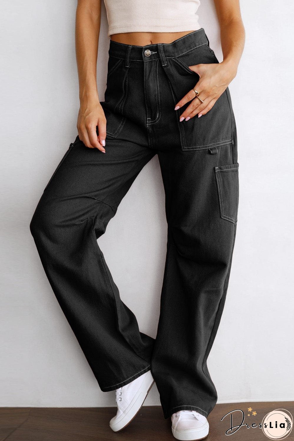 Contemporary Black Cargo Pants