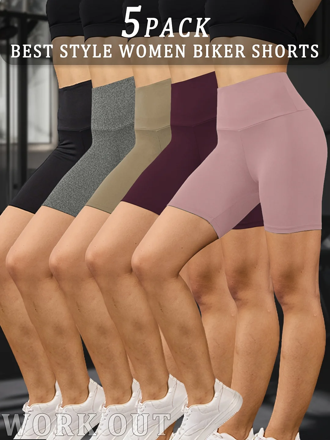 5 Pack High Waisted Biker Shorts For Women, Super Soft Tummy Control No See Through Workout Running Yoga Athletic Shorts 6"Inseam Running | IFYHOME