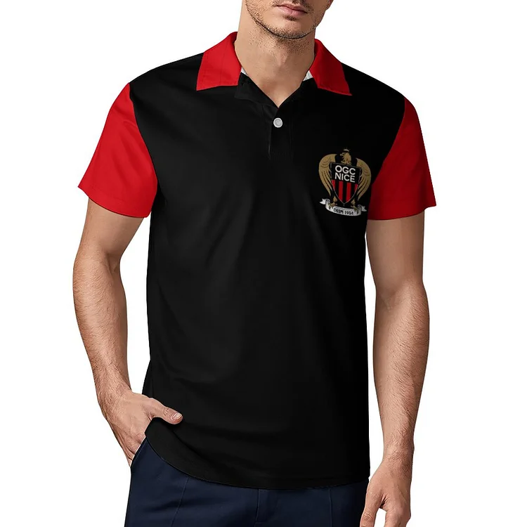 OGC Nice Polo De Golf À Séchage Rapide Coupe Homme Blanc