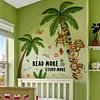 Cartoon Monkey Books Tree Wall Sticker Kids Room Decor