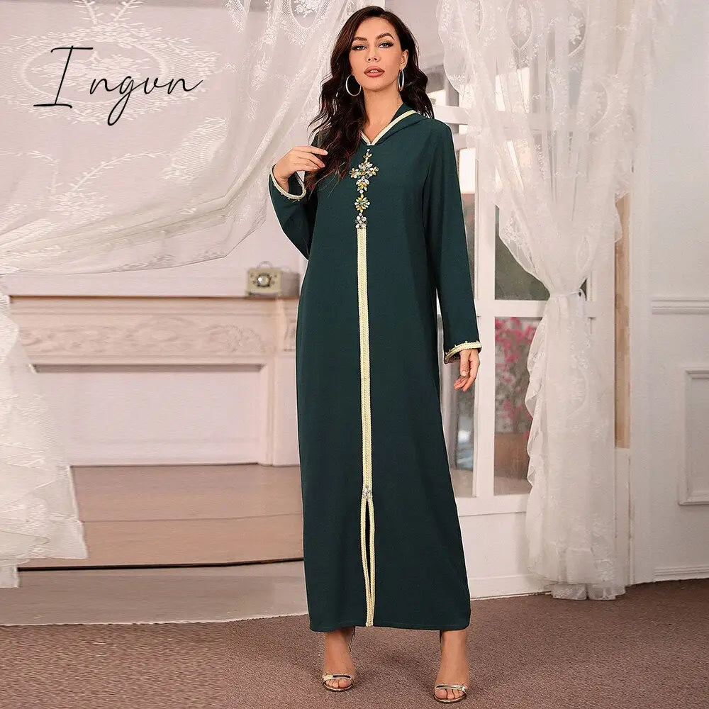 Ingvn - Vestido De Mujer Abaya Dubai Turkey Muslim Fashion Dress Clothing African Long Dresses For