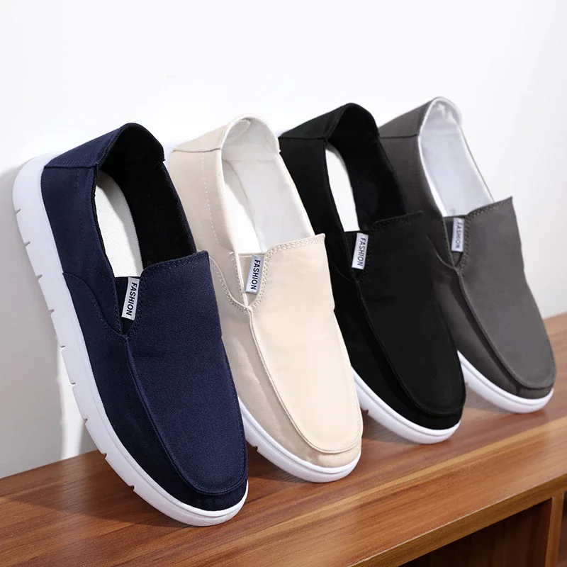 Qengg Men Canvas Shoes White Sneakers Casual Loafers Moccasin Male shoes Adult Slip On Flats Summer Mens Trainers Zapatos De Hombre89