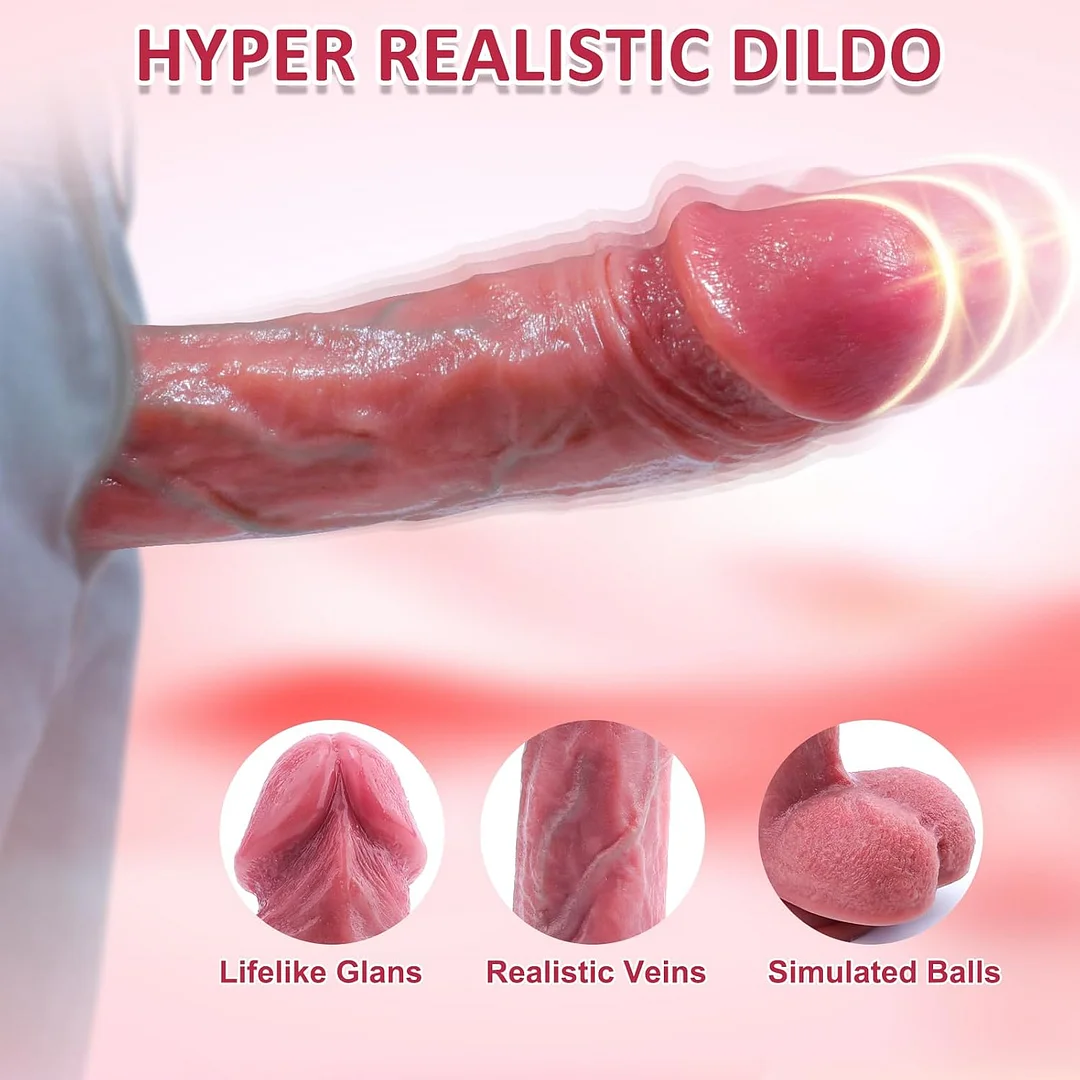 7 Thrusting Modes and 8.5 Inches Heating Dildo Vibrator with Powerful Suction Cup