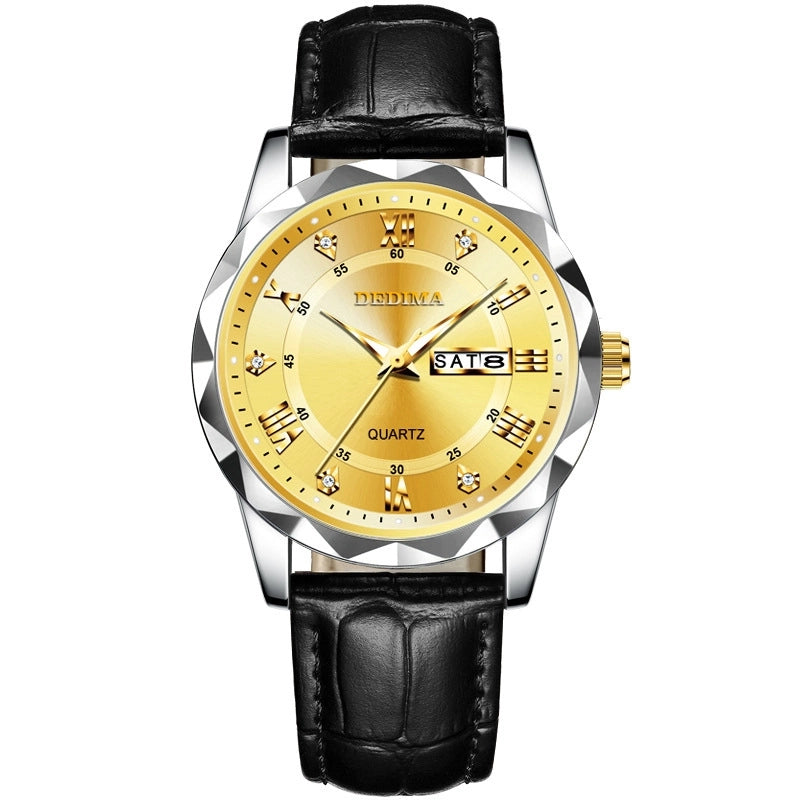 Casual Classic Style Color Block Solid Color Buckle Quartz Men’s Watches
