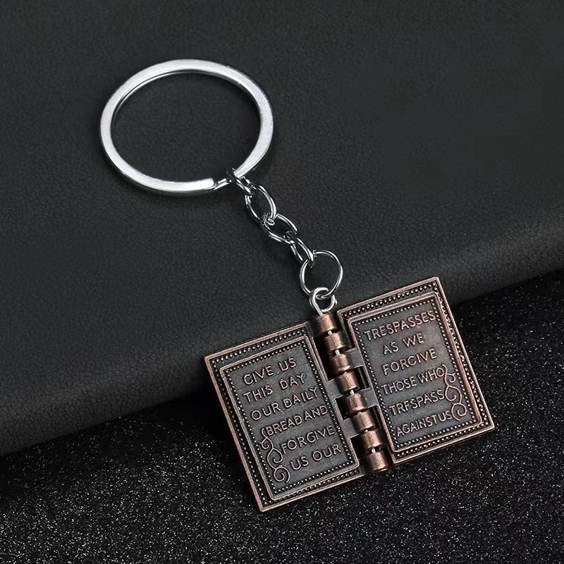 Minimalist Book Letter Alloy Plating Keychain