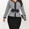 Women's Plus Size Sheath Dress Solid Color V Neck Long Sleeve Dress