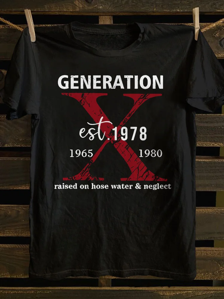 Teecade Teecade Generation Raised On Hose Water Neglect Printed T-shirt
