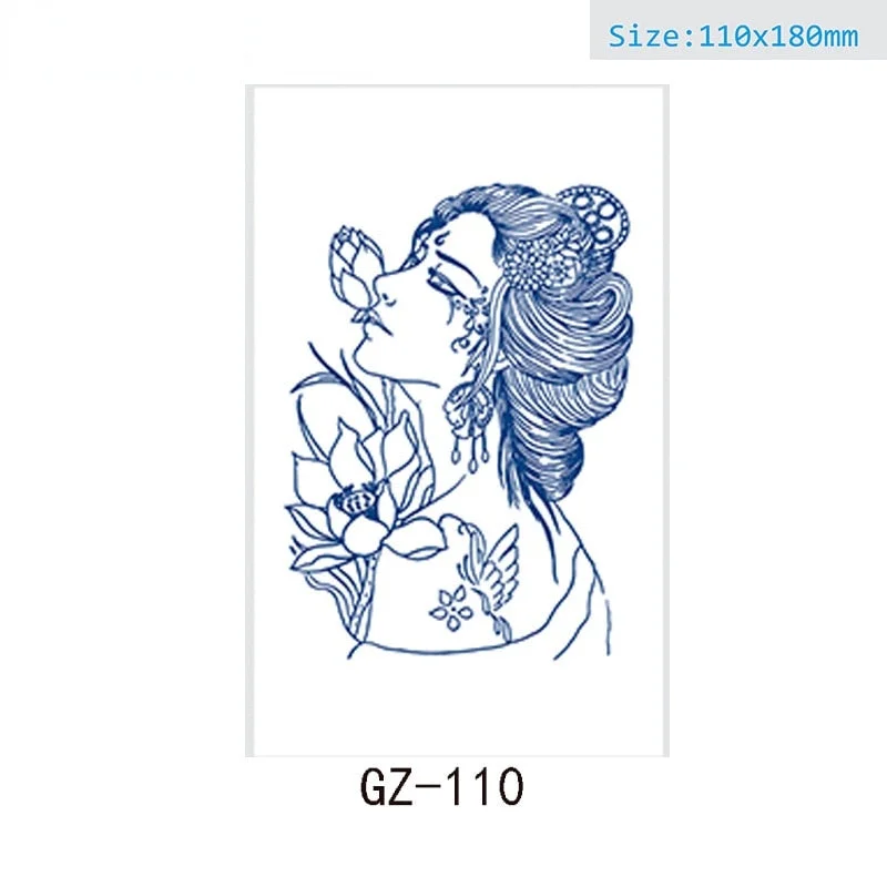 Net Red Herbal Juice Semi-permanent Waterproof Sweat-proof Tattoo Masking Scar Tattoo Sticker Herbal Juice Tattoo Sticker